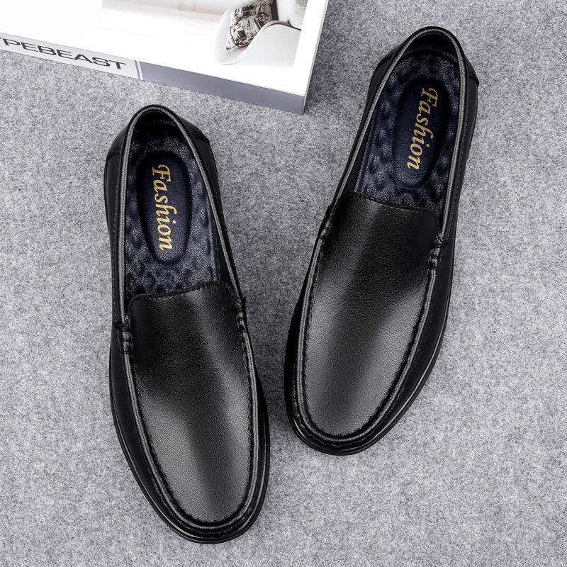 Men s Large Size Leather Loafers - Cross-Border Hollow Design, Low-Top Slip-On, Casual Spring/Summer Driving Shoes. 45 черный всесезонный