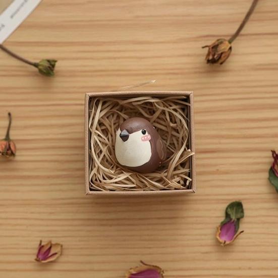Hand Carved Wooden Bird Figurine Small Bird Statue for Home Desk Shelf Decor Housewarming Gifts for Bird Lovers