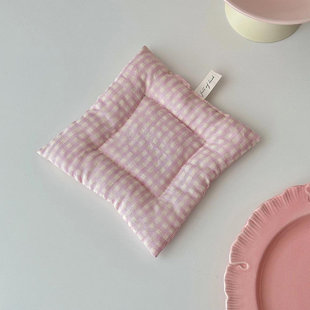 INS Style Original Homemade Bow Ribbon Coaster Dining Table Kitchen Household Insulation Mat Korean Fabric Photography Props