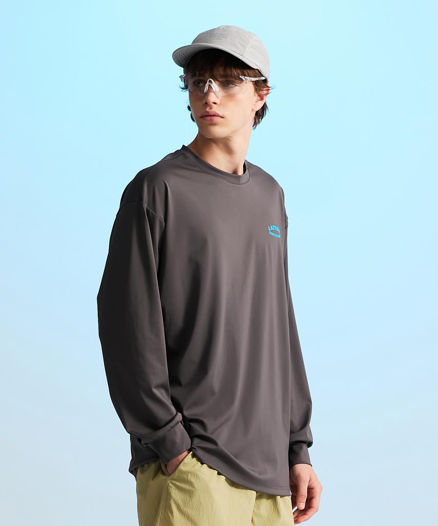 Leijibi Dry-Cooling Oversized Top Long Sleeve Rash Guard M Dark Gray