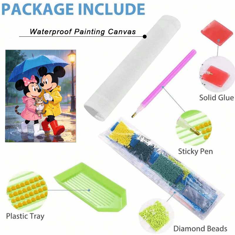 Disney DIY diamond painting 5d full diamond cross stitch diamond rain scene living room bedroom decorative painting