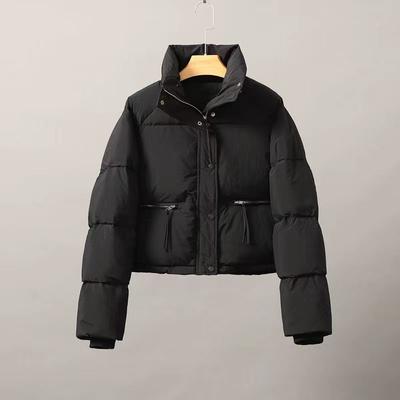 Women's Korean Fashion Jacket Cotton-padded Clothes Short  Stand Collar Thicken Bread Jacket Women Coat Tops Winter