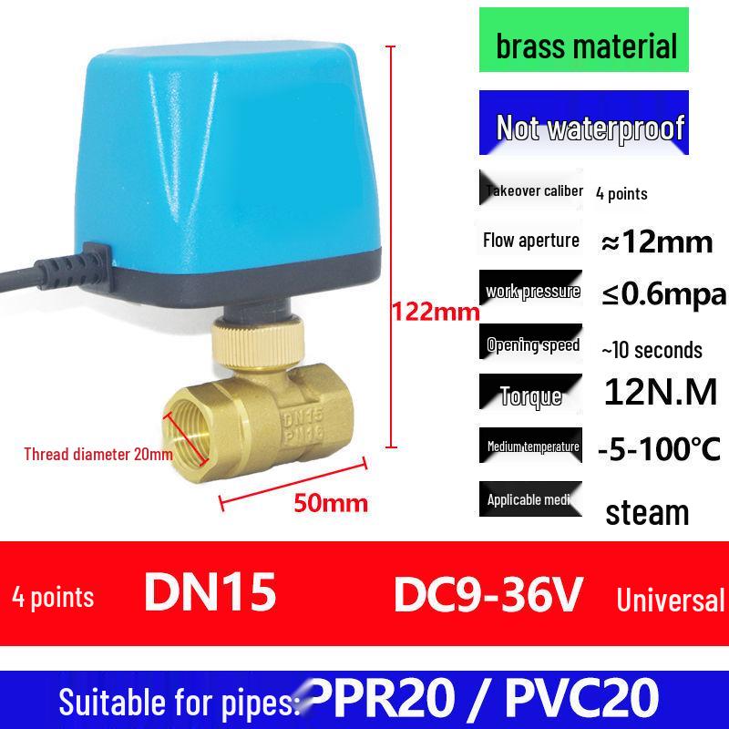 Solar Electromagnetic Temperature Control Ball Valve: ADC 12V/24V/220V, Two-Way/Three-Way, Normally Open/Closed.