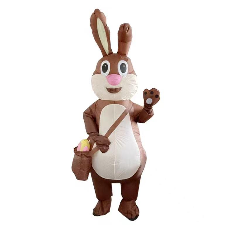 Cycling Style Full Body Easter Bunny Inflatable Costume - Blue Pink Festival Cosplay Doll
