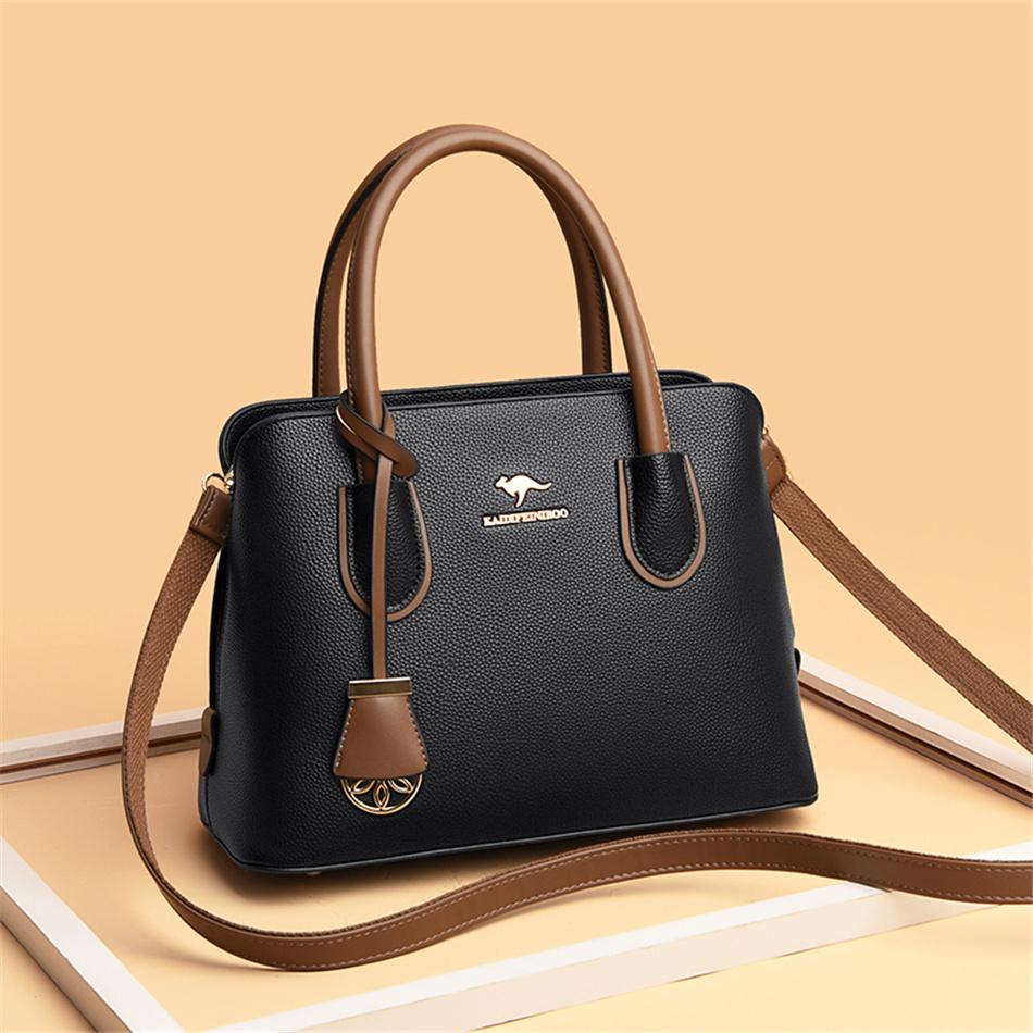 2 Layers Quality Leather Luxury Handbags Women Bags Designer Crossbody Bags for Women  Large Capacity Tote Bag