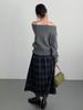 Vintage Woolen Plaid Academy Skirt - High Waist, Slimming Mid-Length Design for Casual Wear