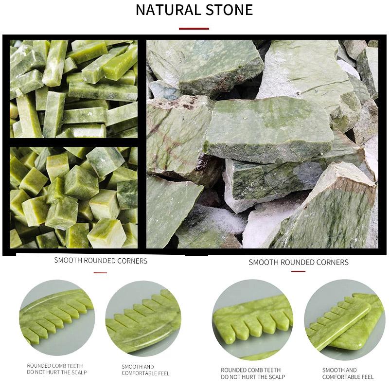 Natural Jade Massage Comb Set For Head Spa Acupuncture Therapy Trigger Point Relaxation Beauty Scraping Tool Jade Massager