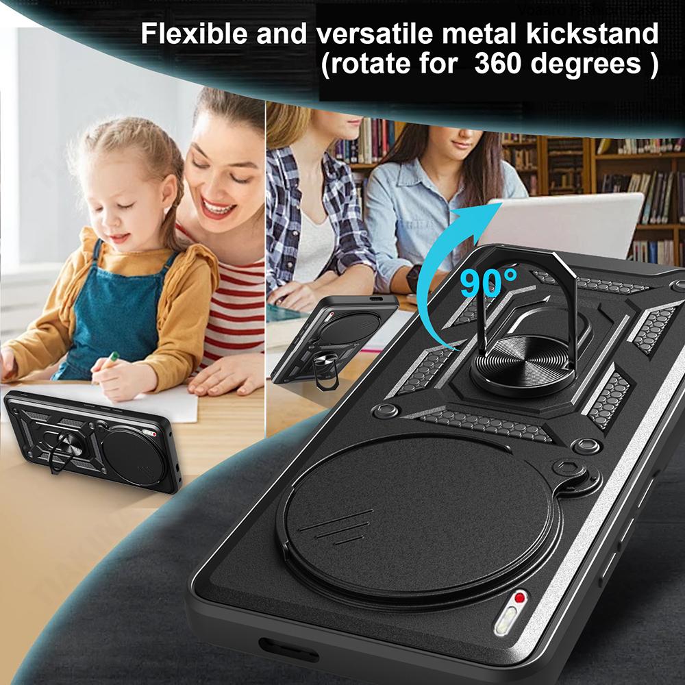 Slide Lens Armor Funda for Tecno Camon 40 Premier Case for Tecno Camon 40 Premier Case Magnetic Ring Stand Holder Cover Capa