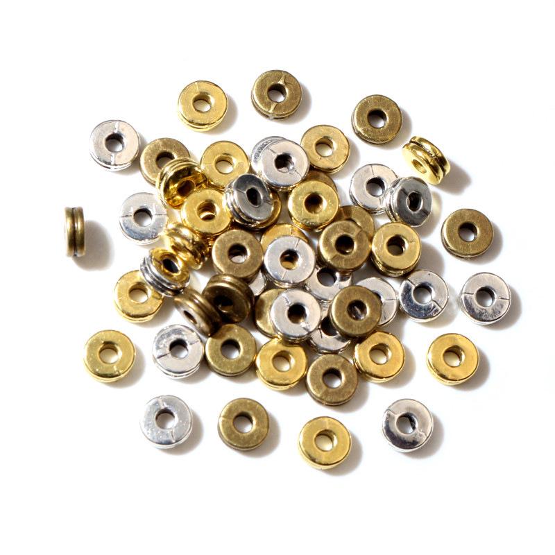 100 pcs 6x2.5mm Flat Spacer Beads for DIY Jewelry Making: Bracelets & Necklaces