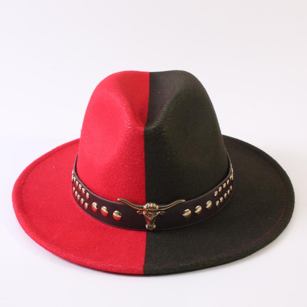 Popular European and American Classic Double-color Wide-brimmed Top Hat Men's and Women's Fashion OL Style Cowboy Hat Jazz Hat