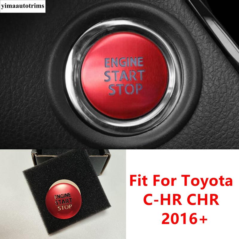 

Start Stop Engine Push Button Frame Ring Decoration Cover Trim For Toyota C-HR CHR 2016 - Red Metal Accessories Interior