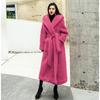 Autumn and winter casual celebrity new fashion lamb wool imitation fur coat women's medium and long lapel hooded tide