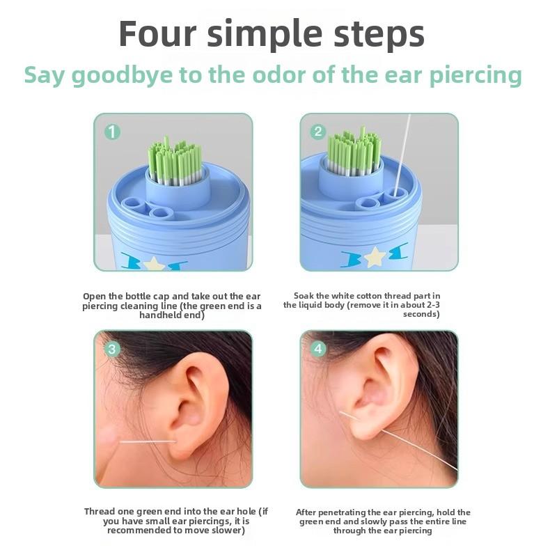 120 Pcs Ear Piercing Special Deodorant Anti-clogging Disinfectant Ear Cleaning Cleaning Line