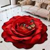 3D Flower Floor Mat Large Flower Shape Living Room Rug Realistic Floral Butterfly Floor Rug with Anti-Slip Bottom for Home Bedroom Dining Room