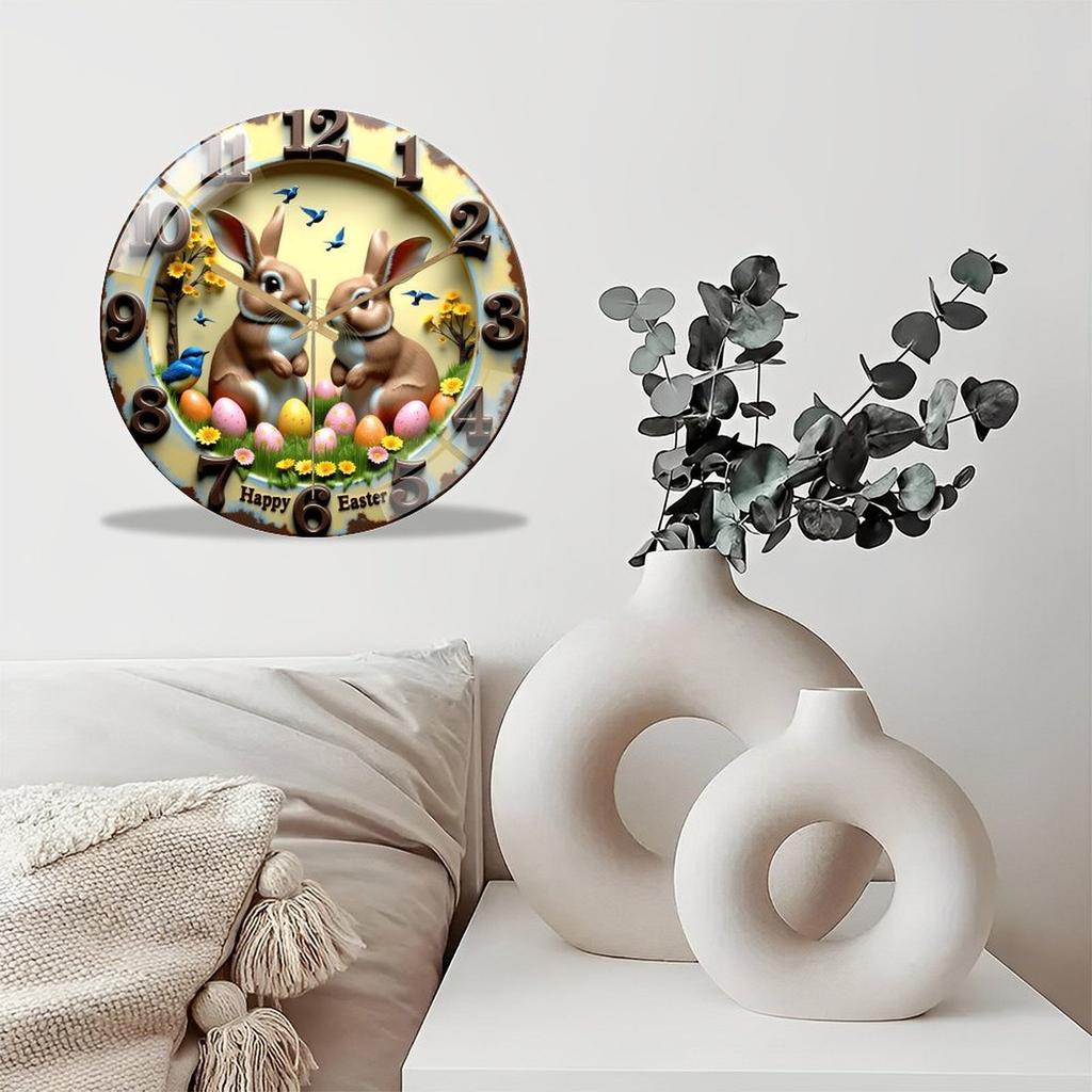 30x30cm Round Glass Wall Clock with Embossed Numerals for Textured Detail