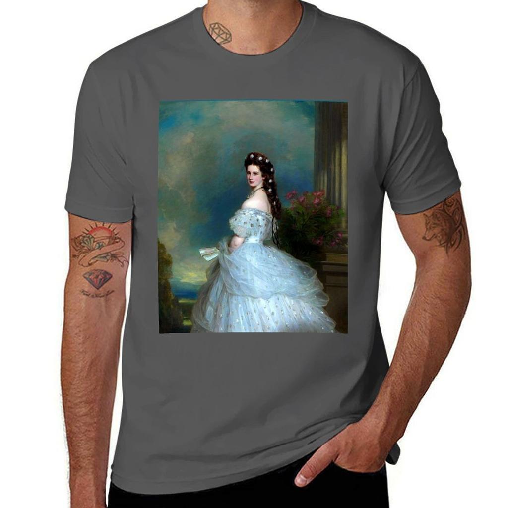 Portrait Of Empress Elisabeth Of Austria By Franz Xaver Winterhalterthe Bavarian Rose Empress Sissi Ceremonial Portr Tshirt