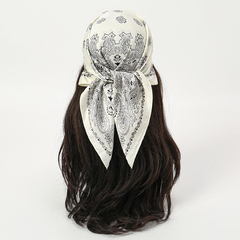 Bohemian Style Paisley Printed Women Satin Silk Scarf 70cm Square Scarves Hijab Foulard Bandana Femme Headscarf Shawl