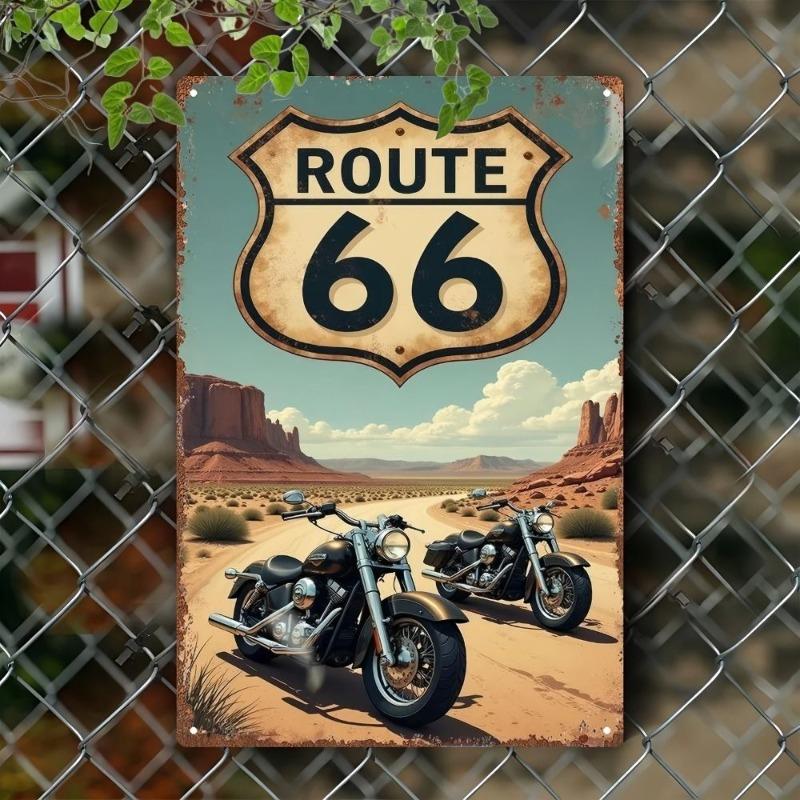 Motorcycle Metal Wall Sign, Garage Bar Decor 20x30cm
