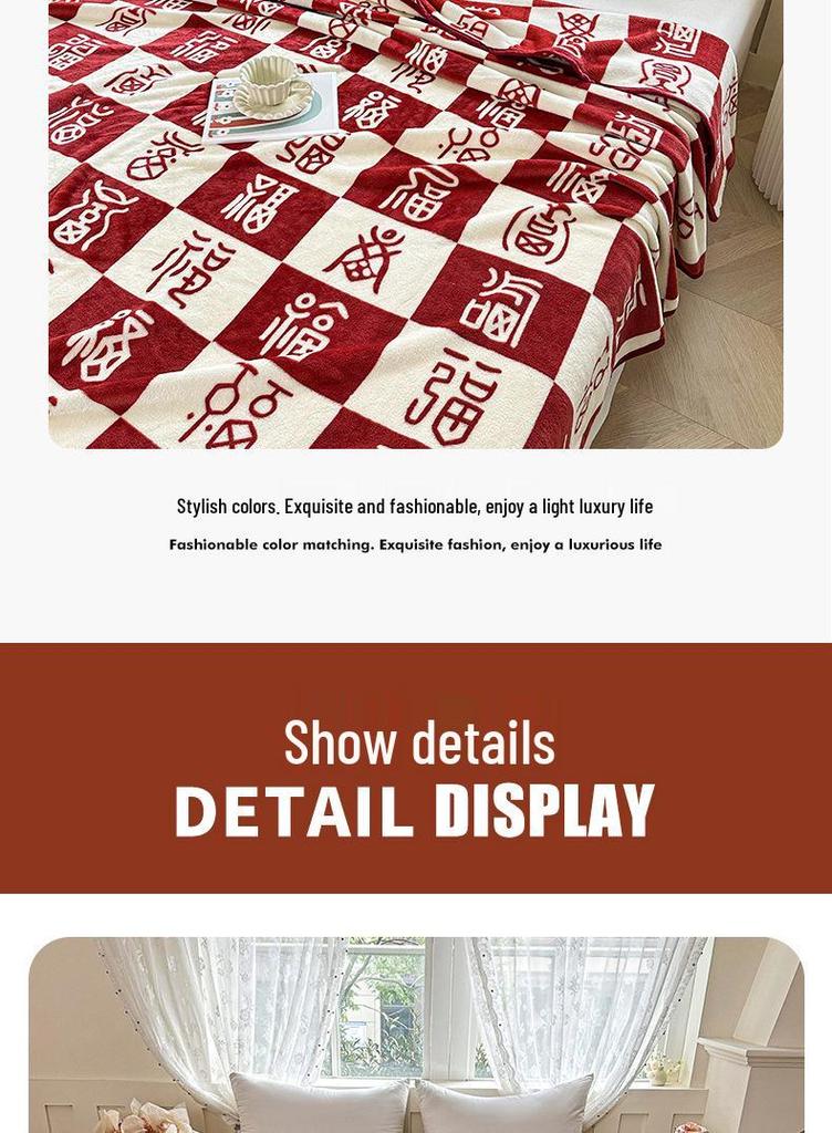 Hundred Blessings Wedding & Engagement Flannel Blanket - Cozy Gift for Office, Air Conditioning, or New Year Celebrations.