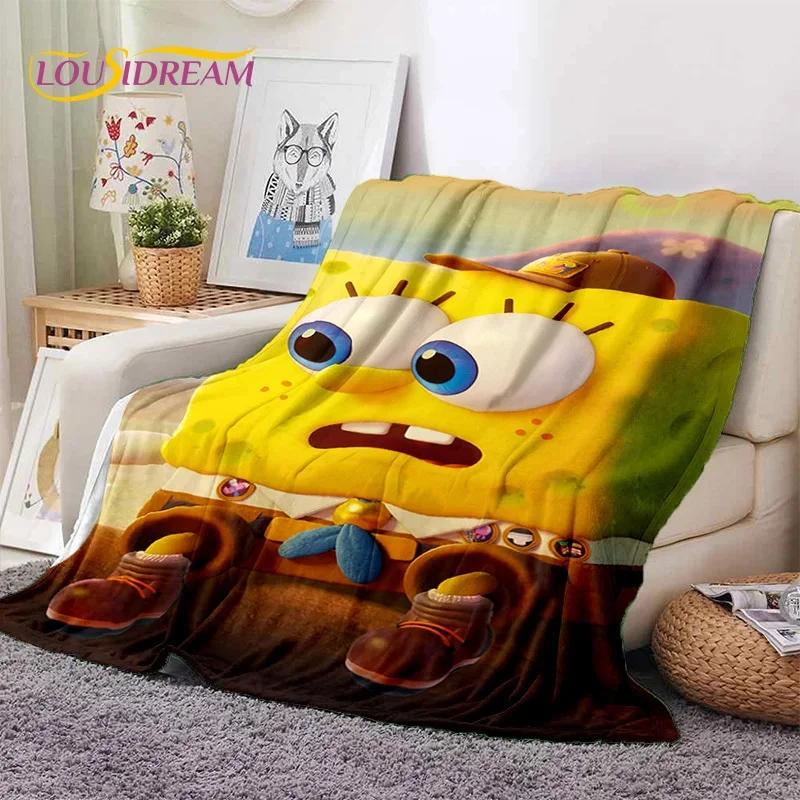 Funny S-SpongeBob Patrick Star Cartoon Soft Flannel Blanket for Beds Bedroom Sofa Picnic,Throw Blanket for Outdoors Leisure Gift