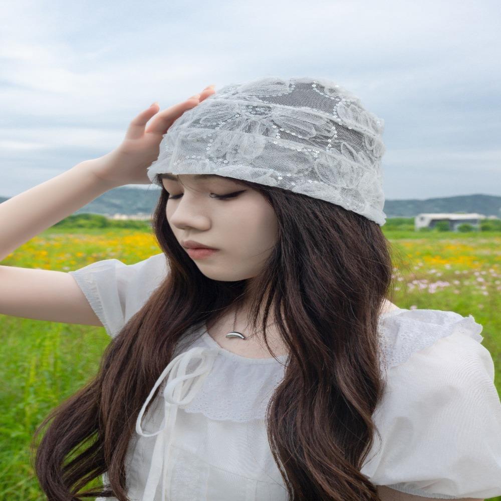 Hollowed Out Rural Style Hat Breathable Baotou Hat Fashionable Bandanas Hair
