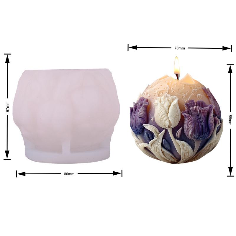 1PC Moon Flower Aromatherapy Candle Silicone Mold DIY Flower Relief Expanded Fragrance Gypsum Ornament Grinding Tool
