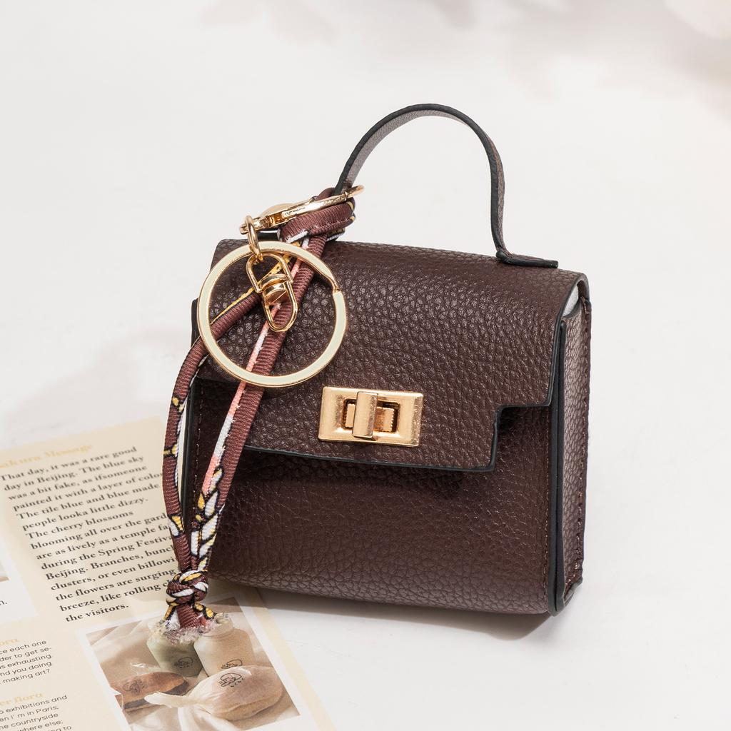 Mini wallet light luxury bag pendant mini platinum bag cute creative car key chain charm lipstick headphone case