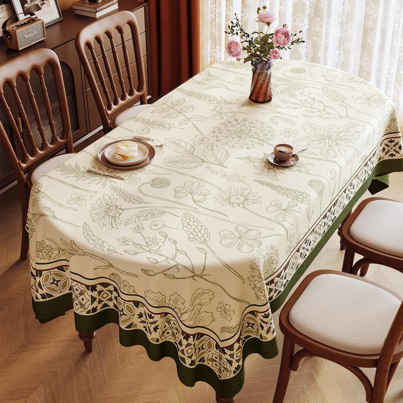 Retro Tablecloth Anti Slip Silent Table Mat PVC Decorative Cloth Used for Rectangular Elliptical and Circular Dining Tables Living Room Dining Room