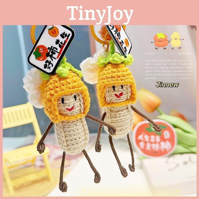 Kopf Persimone Erdnuss Spielzeug Handwerk Filz Schlüsselanhänger mit kleinem Anhänger Dekoration