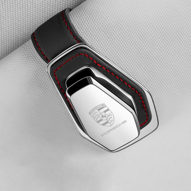 AABKW1 Car Glasses Ticket Card Holder Sun Visor Sunglasses Clip For Porsche Cayenne Panamera Macan 911 Taycan Boxster Cayman 918 Pajun
