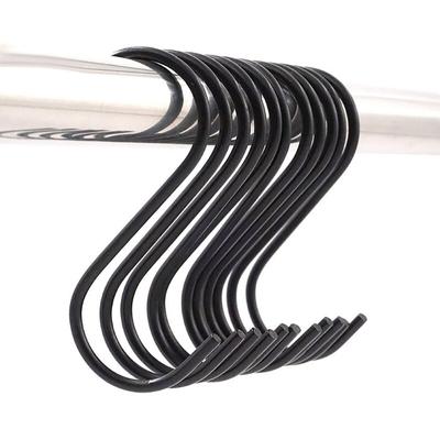 6 Stück Wandaufhänger, Rahmenaufhänger, 8,1 cm, schwarzer Edelstahl, S-Haken, Küchenhaken für Utensilien, Weihnachtsgeschenk, Dekore, Hängehaken
