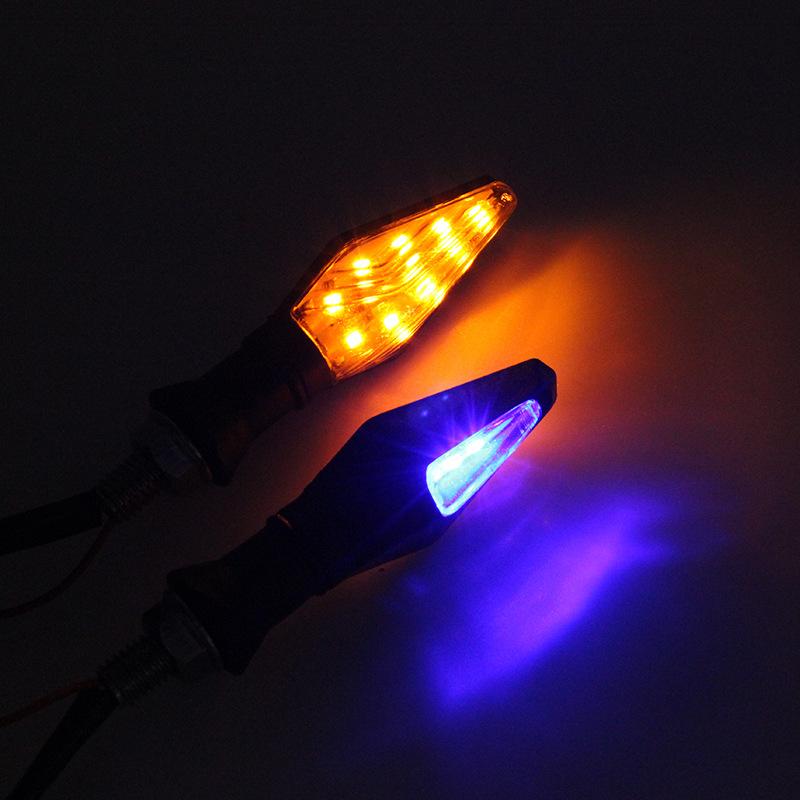 Motorcycle 12LED Turn Signal Light Double Color 12V 10mm LED Moto Indicator Light Blinker For Honda Motorcycle Turn Signal Lamp