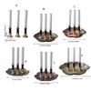 3Pcs Vintage Metal Cigarettes Holder Incenses Stick Holder Handcraft Incenses Burners with Flower Base Ashes Catcher
