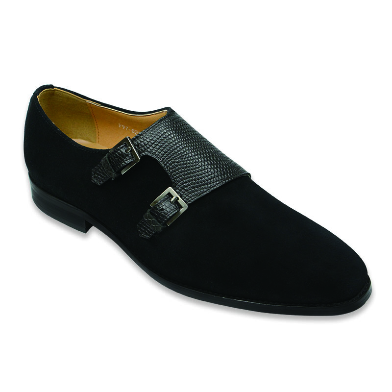 Fashion Men Shoes Cow Suede Monk Autumn Genuine Leather Shoe Single Fashion Classic Buckle Handmade Characteristic Adult Loafers For Man