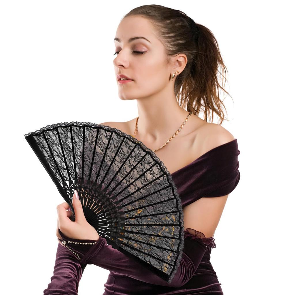 STOBAZA Folding Lace Hand Stylish Folding Handheld Perfect for Fireworks and Photo Radius Fan, Fan, Fan, Fan, Festivals, Displays, Summer,