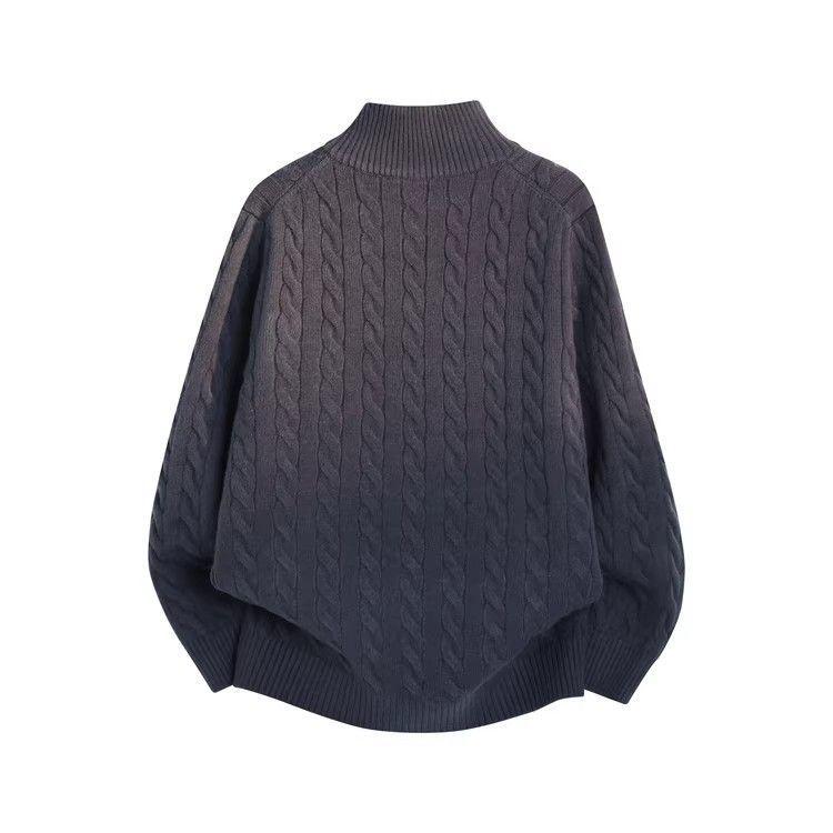 Ralph Loose Casual Men's Stand-Up Collar Knit Sweater – Spring/Autumn 2026 Trendy Couple Style