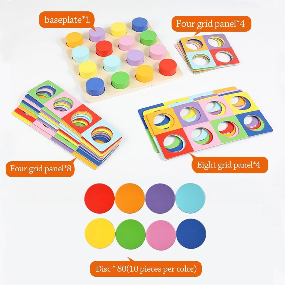 Water-based Paint Matching Logic Game Educational Wooden Puzzle Preschoolers or Toddlers