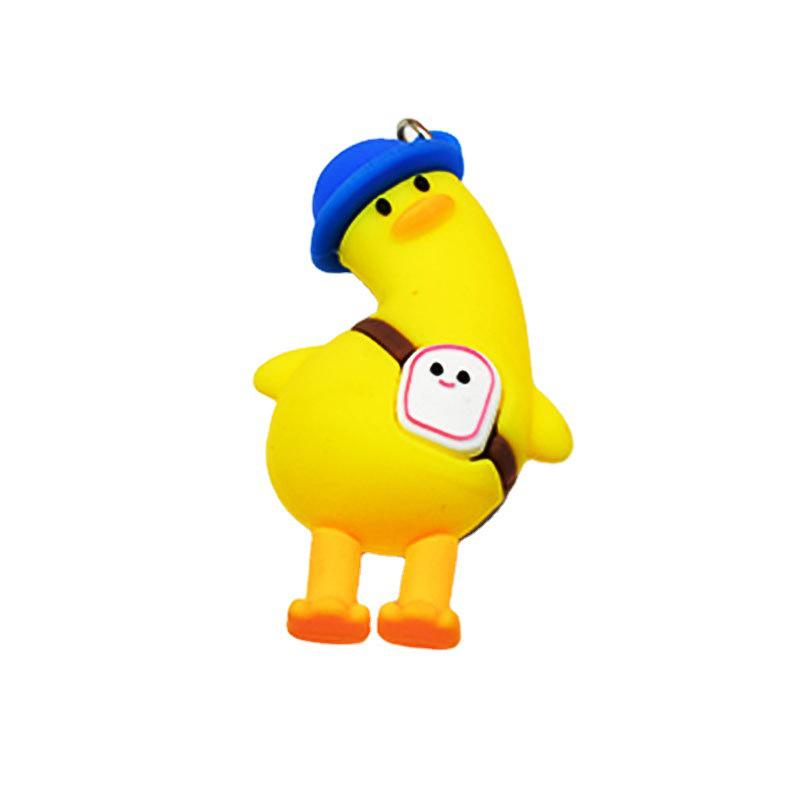 Cute Yellow Duck Keychain Pendant - Cartoon Character for Bags or Cars