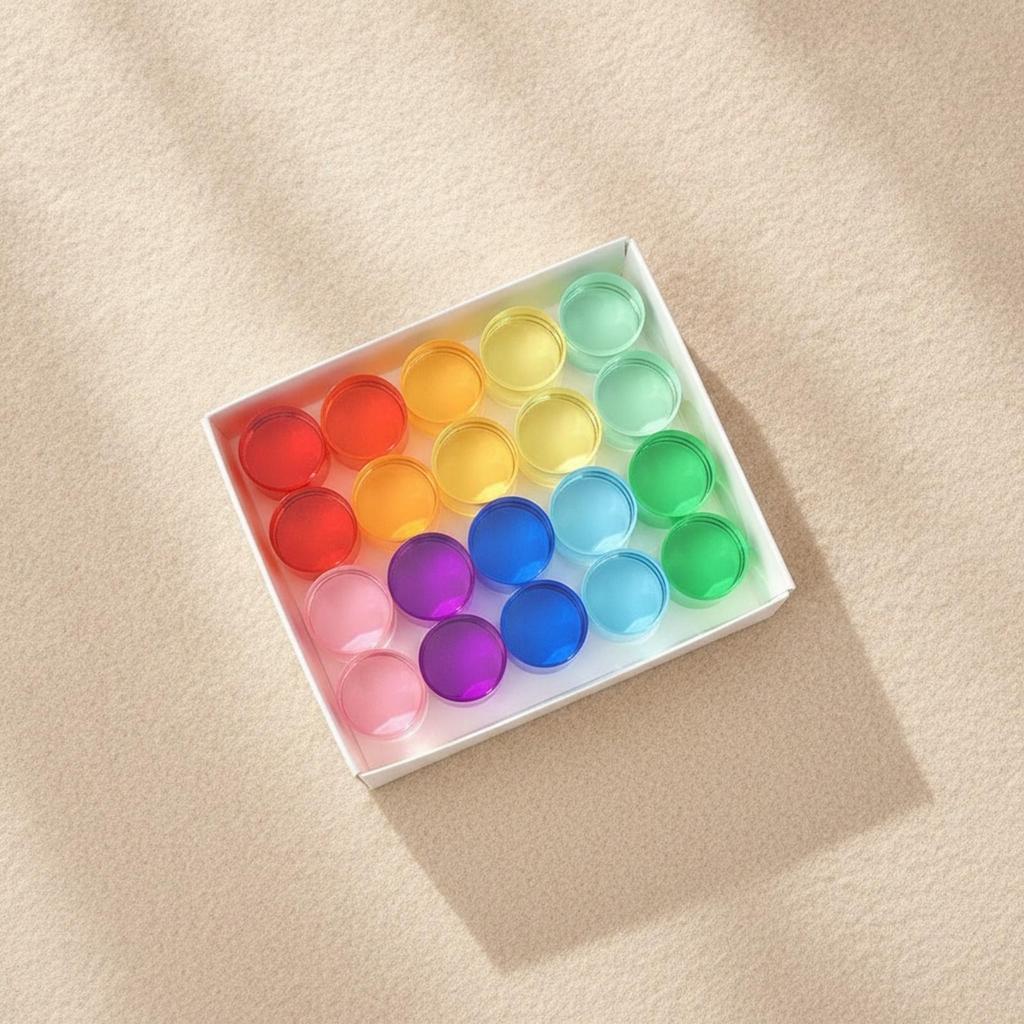 20 Pieces Acrylic Blocks Light-Catching Stacking Block Set Smooth-Edged