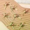 (10pcs/pack) 4.5cm Rose Bud Bow White Pink 2 Rose Bows Wedding Gift Box Hair Accessories Home Christmas Bows Decoration