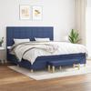 Maison Exclusive - Bettlattenrost mit Matratze Blau 200x200 cm Stoff