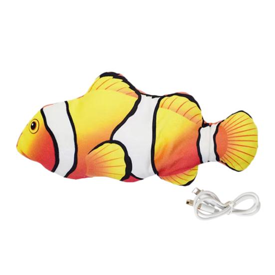 Flopping Fish Cat Toy Rechargeable Soft Stuffed Fish Interactive Chew Toy Realistic Fish Cat