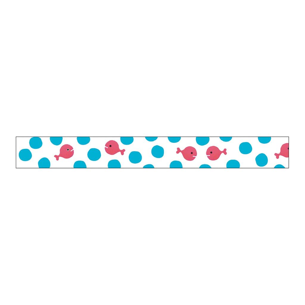 Gakken Staful Gomi Taro Masking Goldfish Run 15mm Goldfish BM04096 Tape, Away, Clear, Wide, Dots,