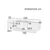 Modern Coffee Table - MUVOE - 120x50 Cm - LED Lighting - Glossy Top - Practical Storage
