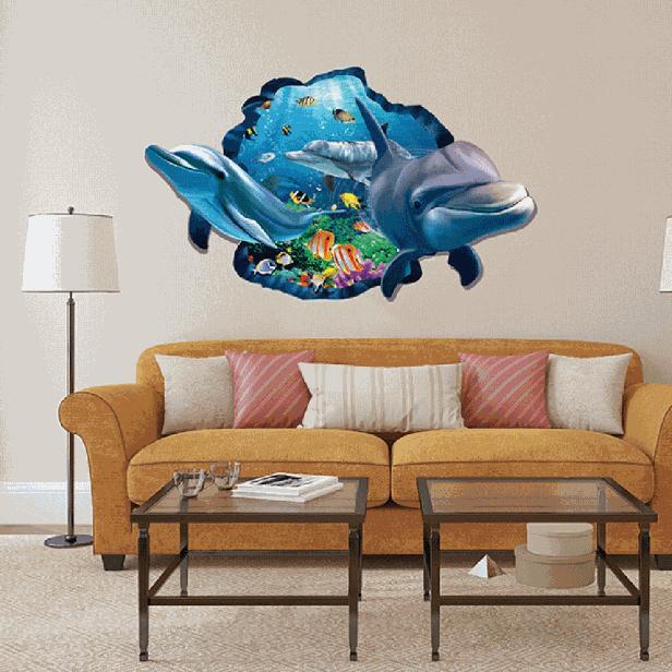 

(Никита) 3D Акула Наклейка На Стену Наклейка Художественный Декор Виниловая Домашняя Комната Окна Двери Фреска