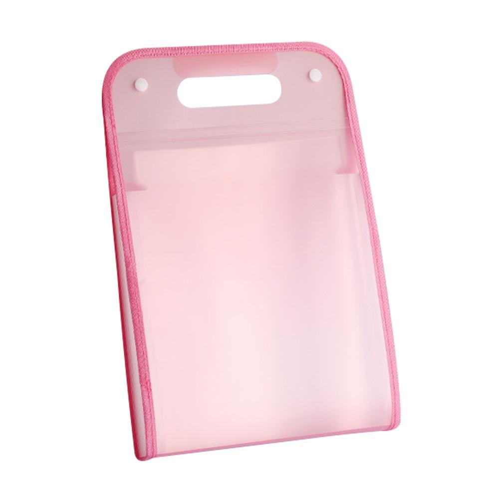 

Waterproof A4 File Folder 13-Layer Student File Bag Cute Expanding Accordian Organizer Student Use рожевий