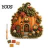 Miniatur-Dorfbau-Set 3D-Haus-Thema Stoffstanznadel-Set für Anfänger & Erwachsene, Komplettes DIY Dreidimensionales Basteln Stickerei
