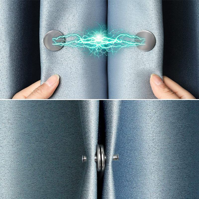 1/10Pairs Magnetic Curtain Button Detachable Window Screen Close Magnet Buckles Prevent Light Ome Office Curtain Closure Clips