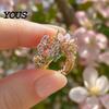 Comfortable Butterfly Ring Lightweight Alloy Finger Ring, Flower Shape Adjustable Opening Vivid Design Band for Daily Wear Date Party