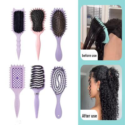 Bounce Pig Bristle Air Cushion Styling Comb for Fluffy, Curly Hair